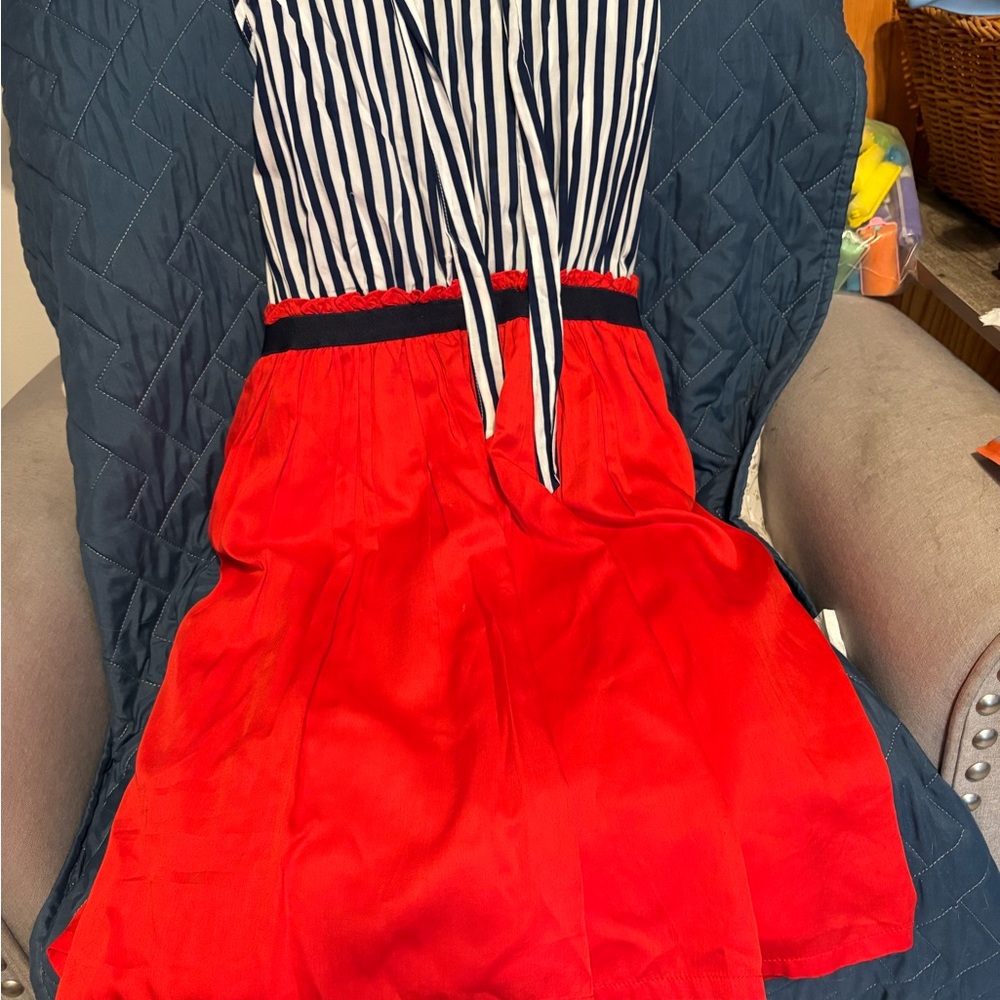 Red and Black Striped Maxi Dress